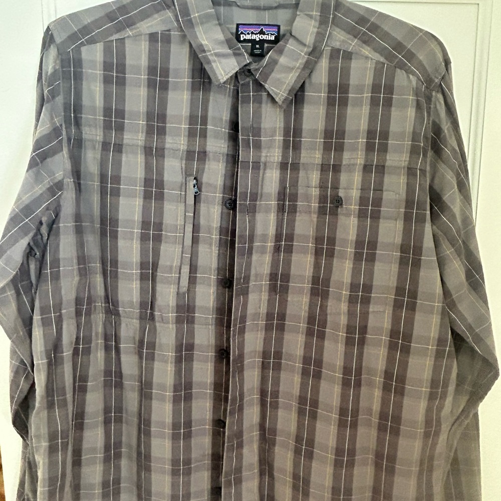 Patagonia Plaid Long-Sleeved Gallegos Shirt Boxwood plaid feather grey XL